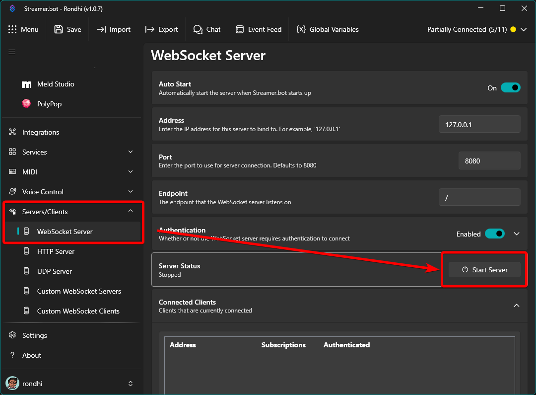 websocket server